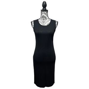 Exclusively Misook Petite Sleeveless Sheath Dress sz XXS Black